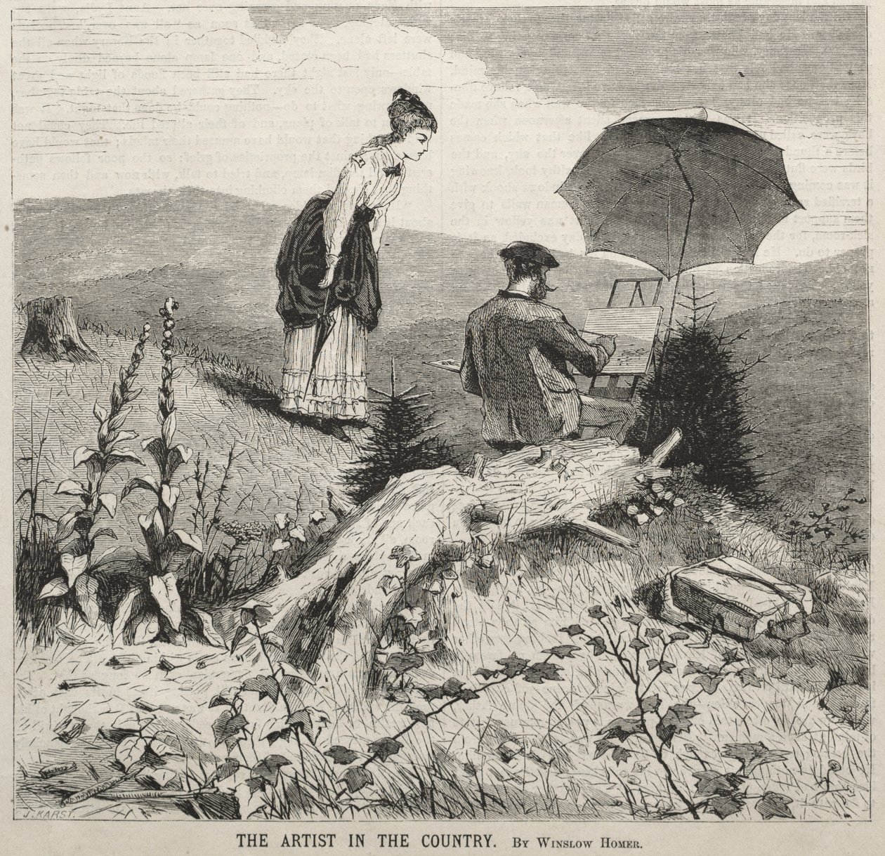 De kunstenaar op het platteland door Winslow Homer