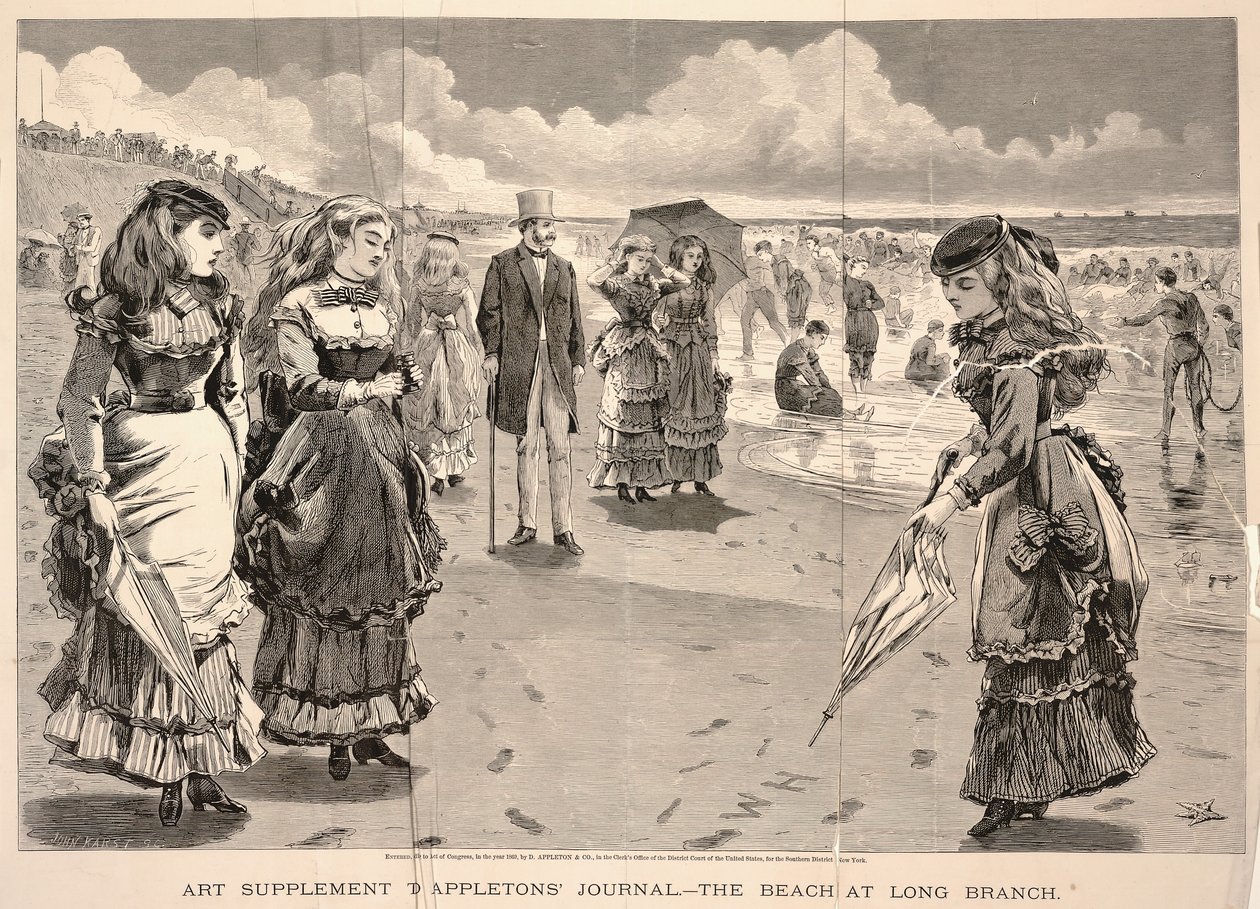 Het strand van Long Branch, uit Appletons