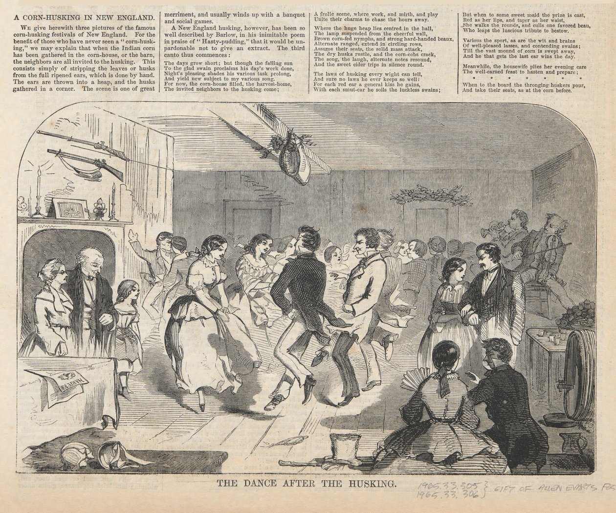 De dans na het dorsen, uit Harper door Winslow Homer