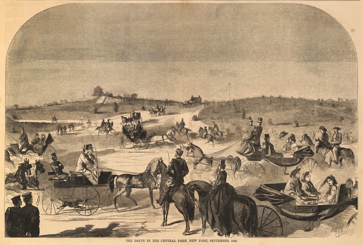 De rit in het Central Park, New York, september 1860, uit Harper