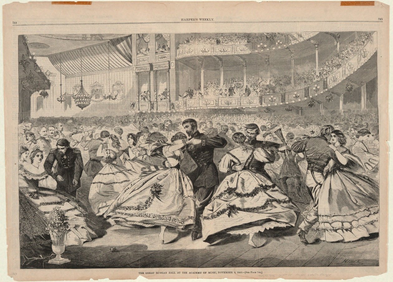 Het grote Russische bal in de Academy of Music, 5 november 1863, uit Harper
