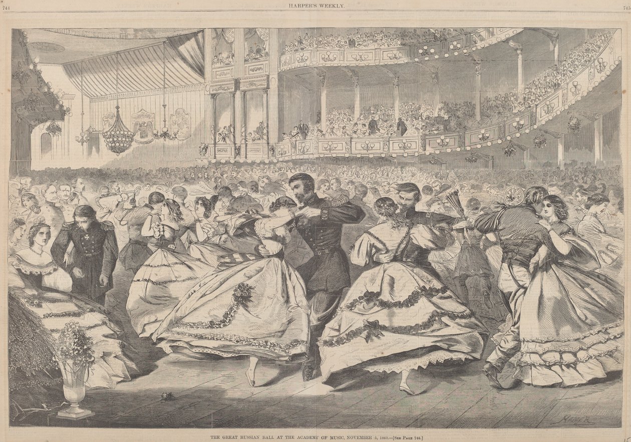 Het Grote Russische Bal in de Muziekacademie door Winslow Homer
