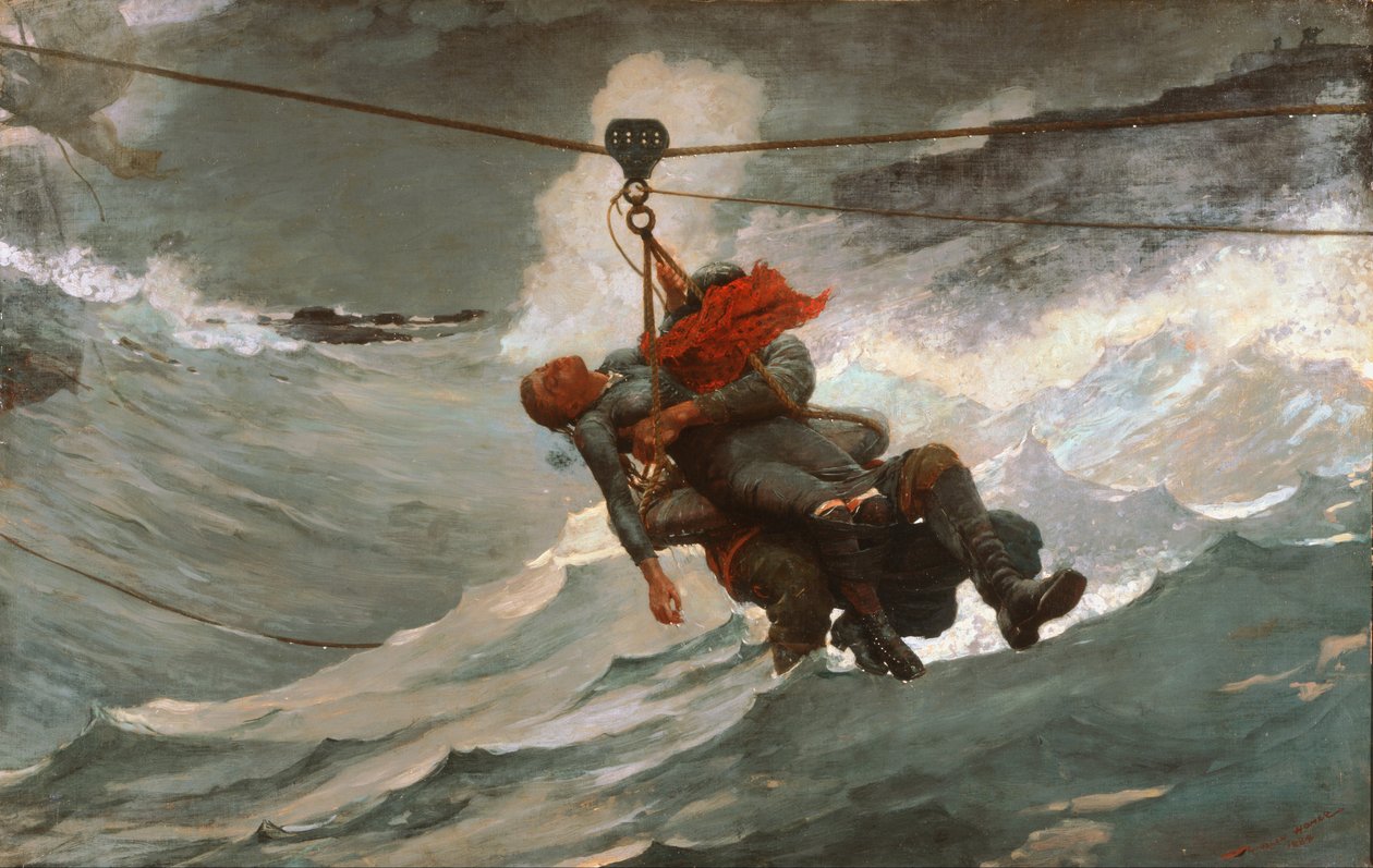 De reddingslijn door Winslow Homer