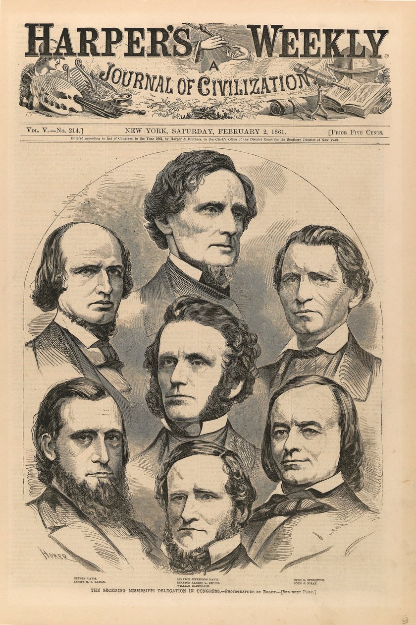 De zich afscheidendende delegatie van Mississippi in het Congres, uit Harper