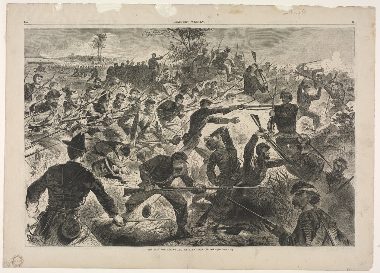 De oorlog voor de Unie, 1862 - Een bajonetaanval door Winslow Homer