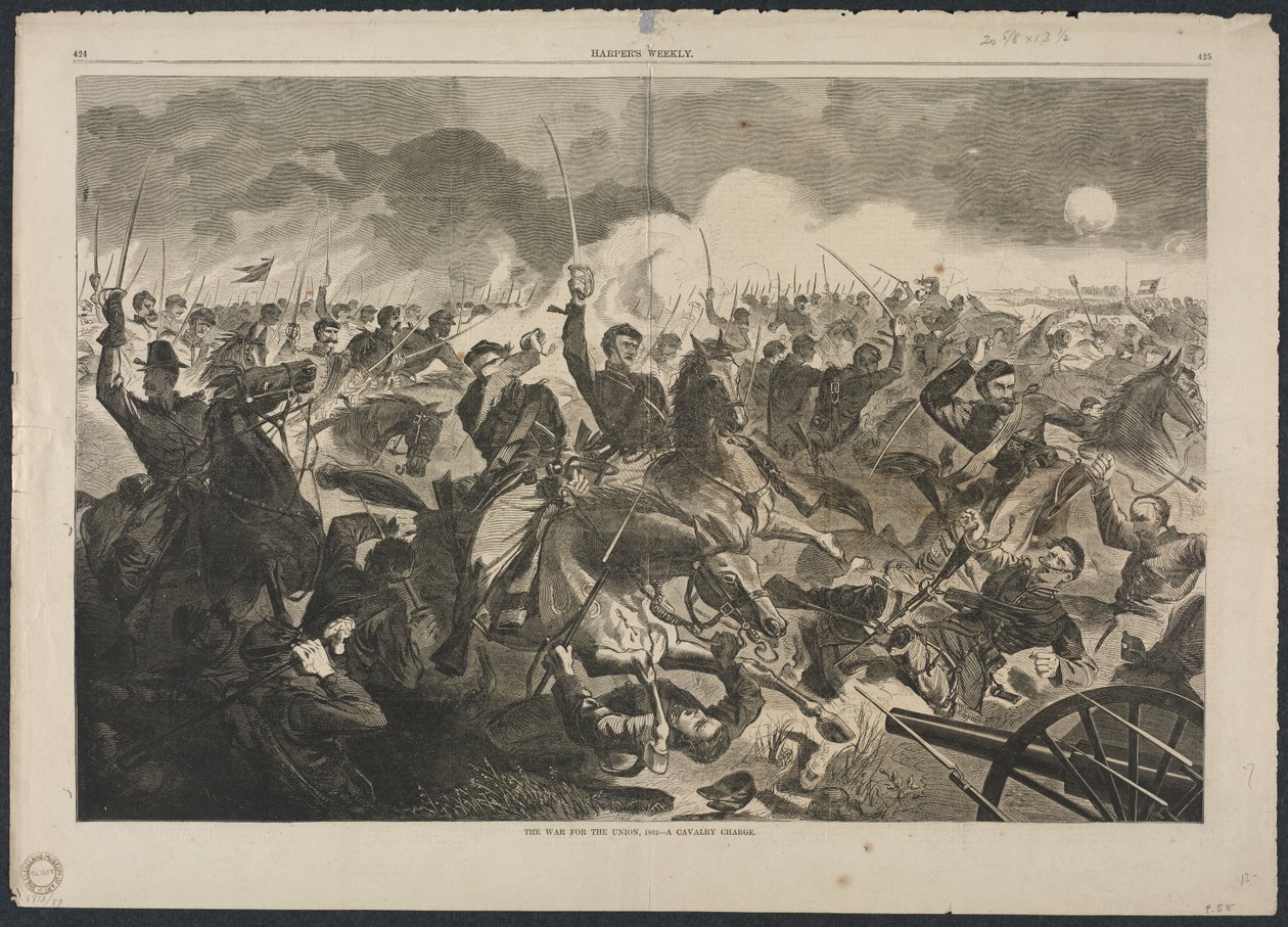 De Burgeroorlog, 1862 – Een cavalerieaanval door Winslow Homer