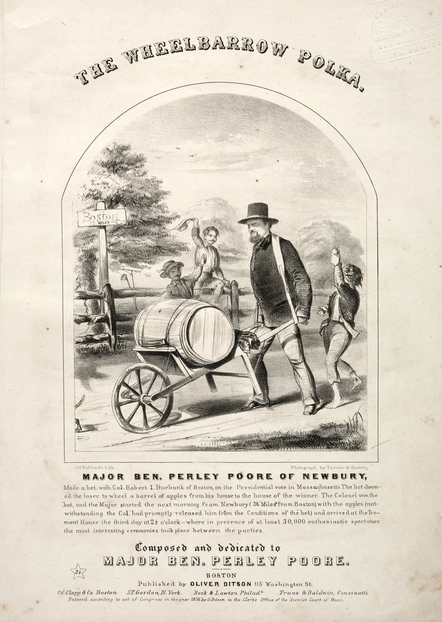 The Wheelbarrow Polka - Omslag van de bladmuziek door Winslow Homer