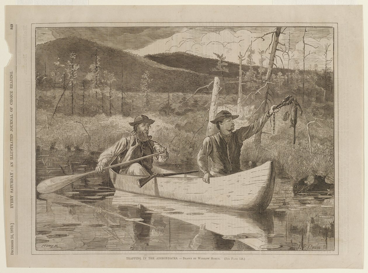 Vangen met vallen in de Adirondacks door Winslow Homer