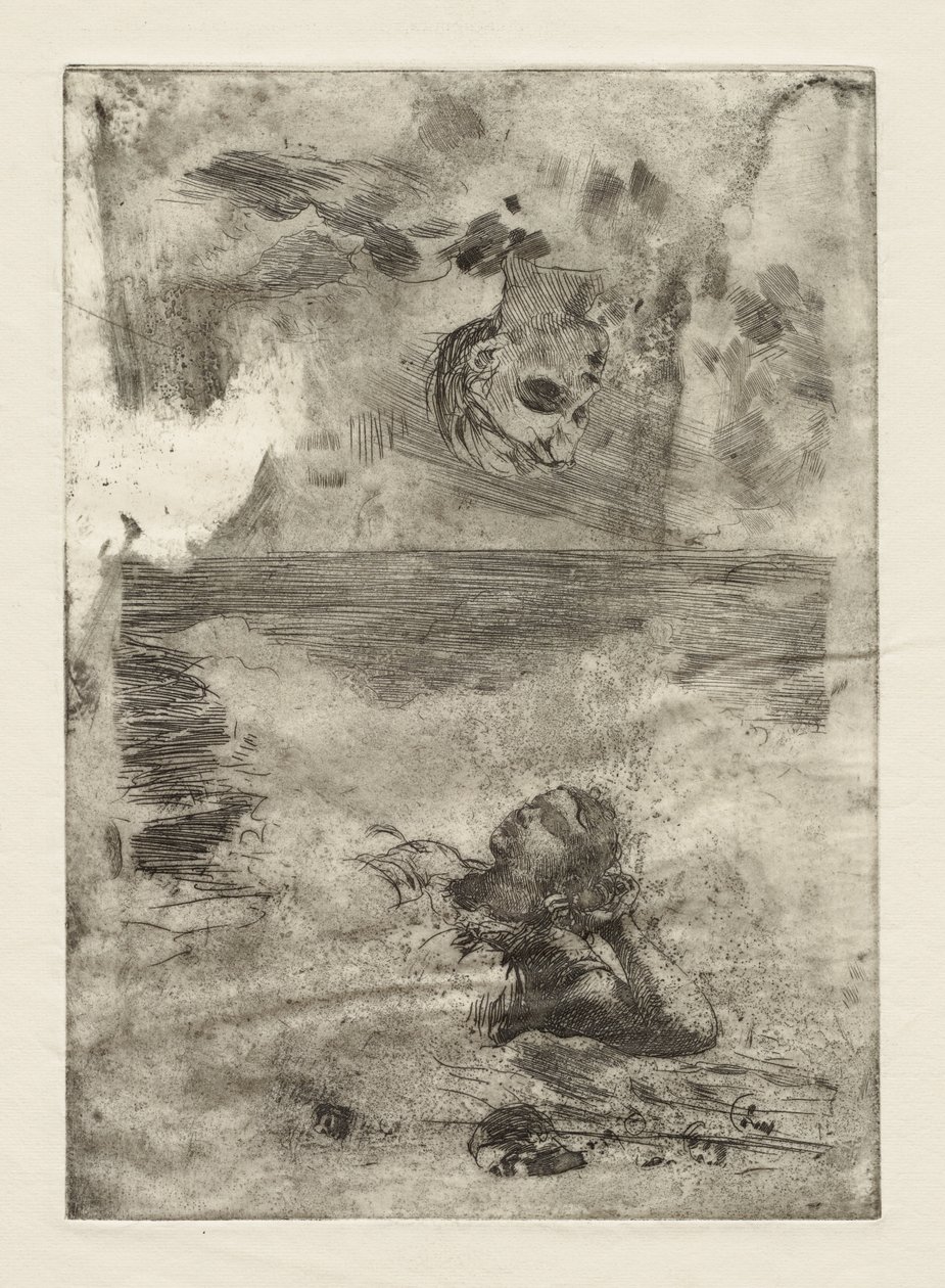 Twee hoofden (studie naar "Undertow") door Winslow Homer