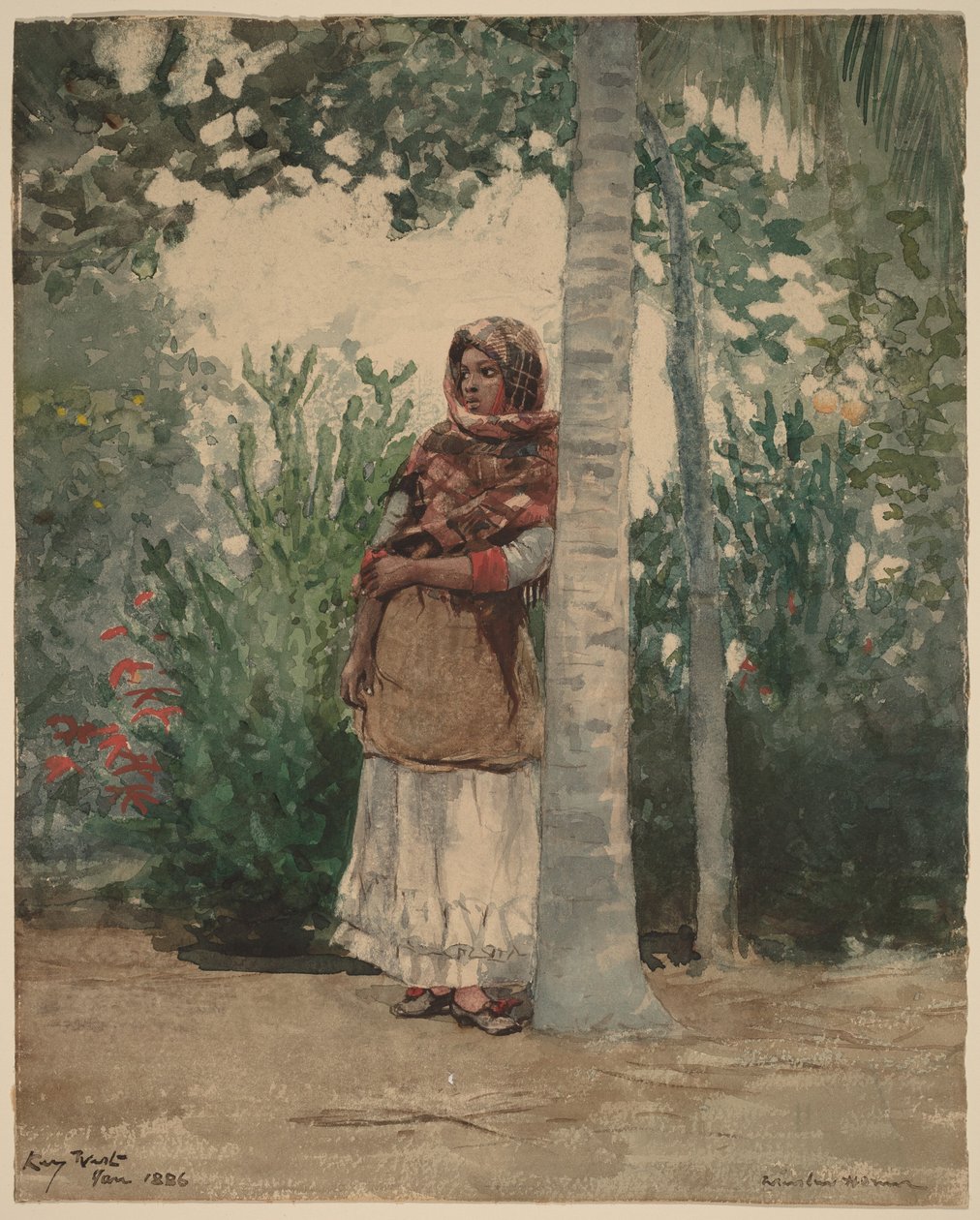 Onder een palmboom door Winslow Homer