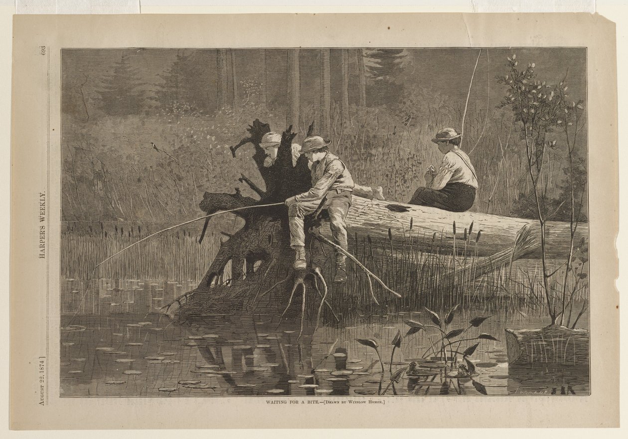 Wachten op een beet door Winslow Homer