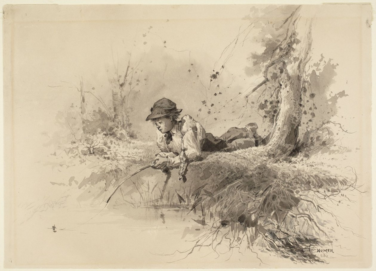 Wachten op een beet door Winslow Homer