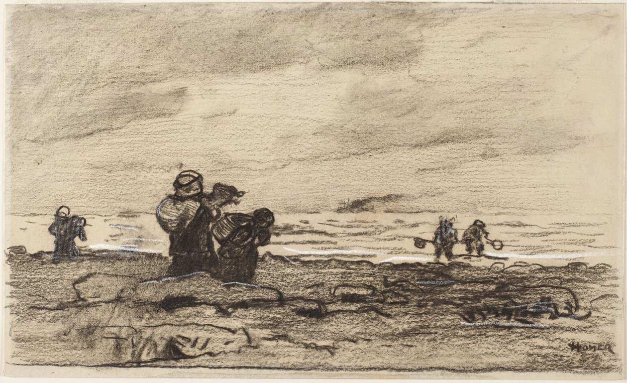 Vrouwen op een rotsachtige kust door Winslow Homer