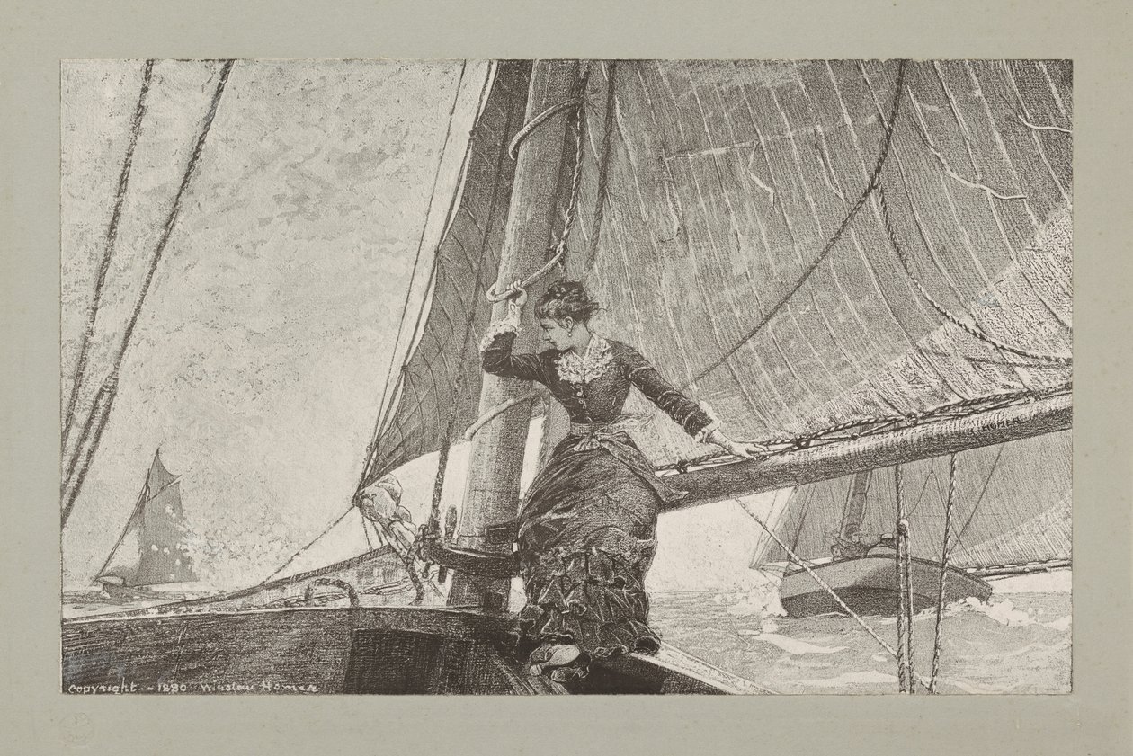 Meisje op een zeiljacht door Winslow Homer