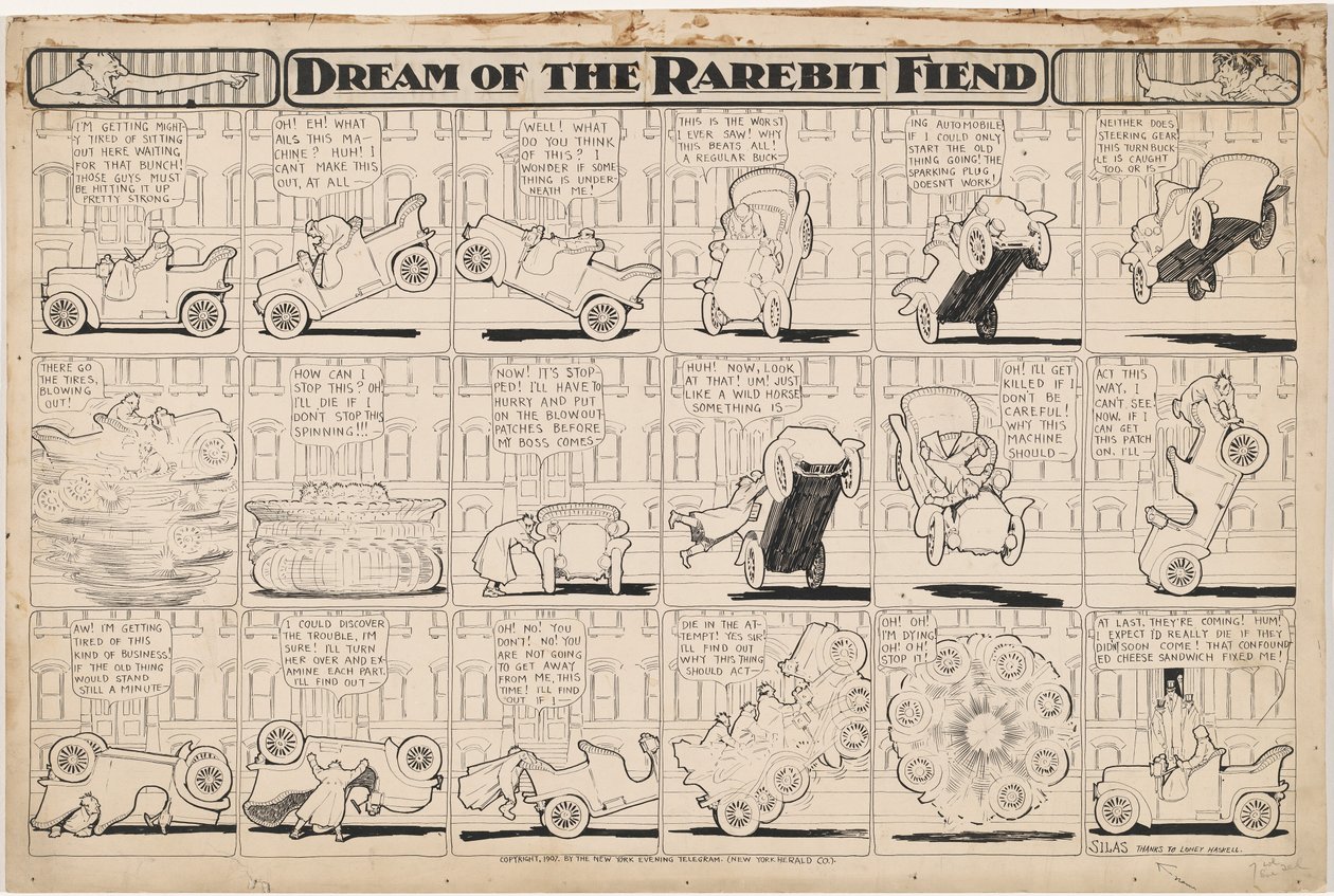 Droom van de Rarebit Fiend: Bucking Automobiel door Winsor McCay