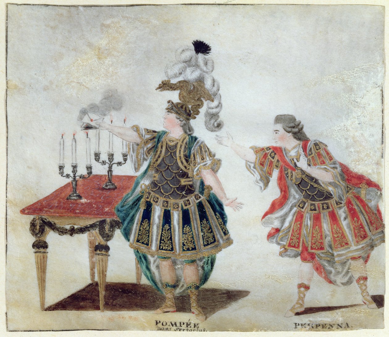 Pompey en Perpenna in de tragedie Sertorius door Corneille, ca. 1780 door Wirscher