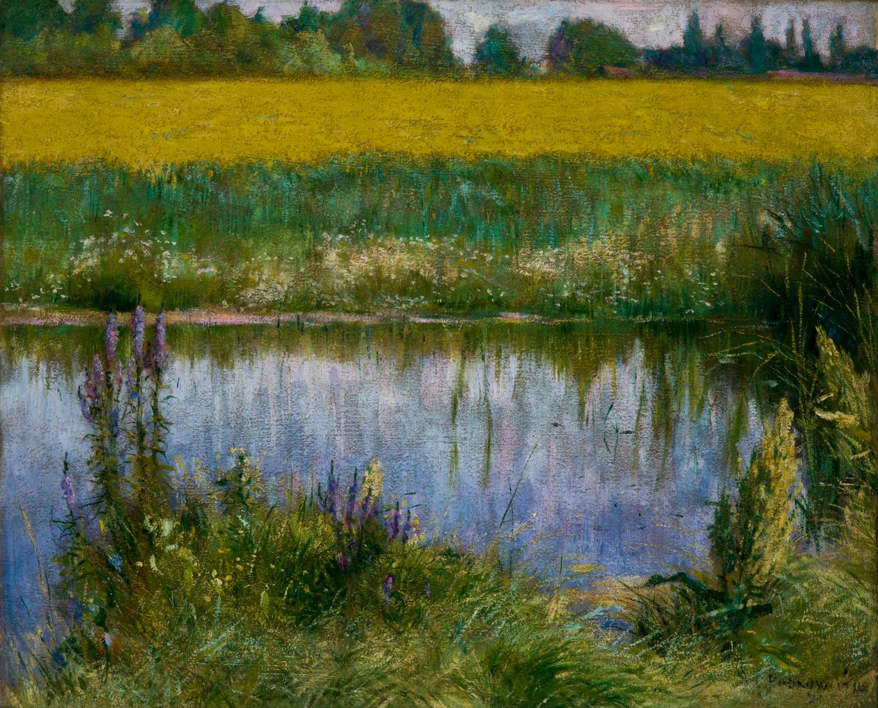 Veld van Lupine door Wladyslaw Podkowinski