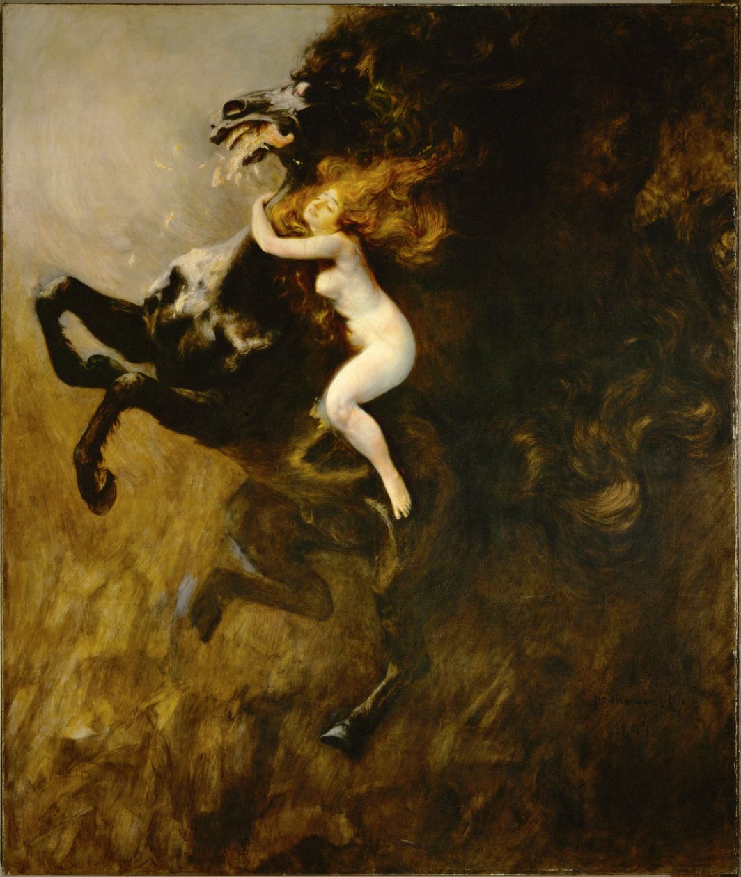 Razernij (olieverf op doek) door Wladyslaw Podkowinski