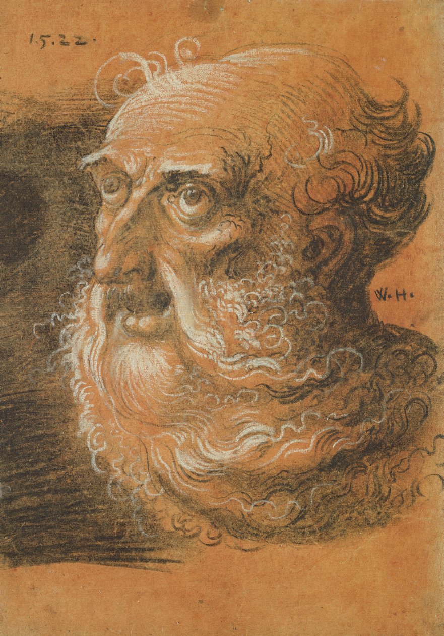 Hoofd Studie, 1522 door Wolf Huber