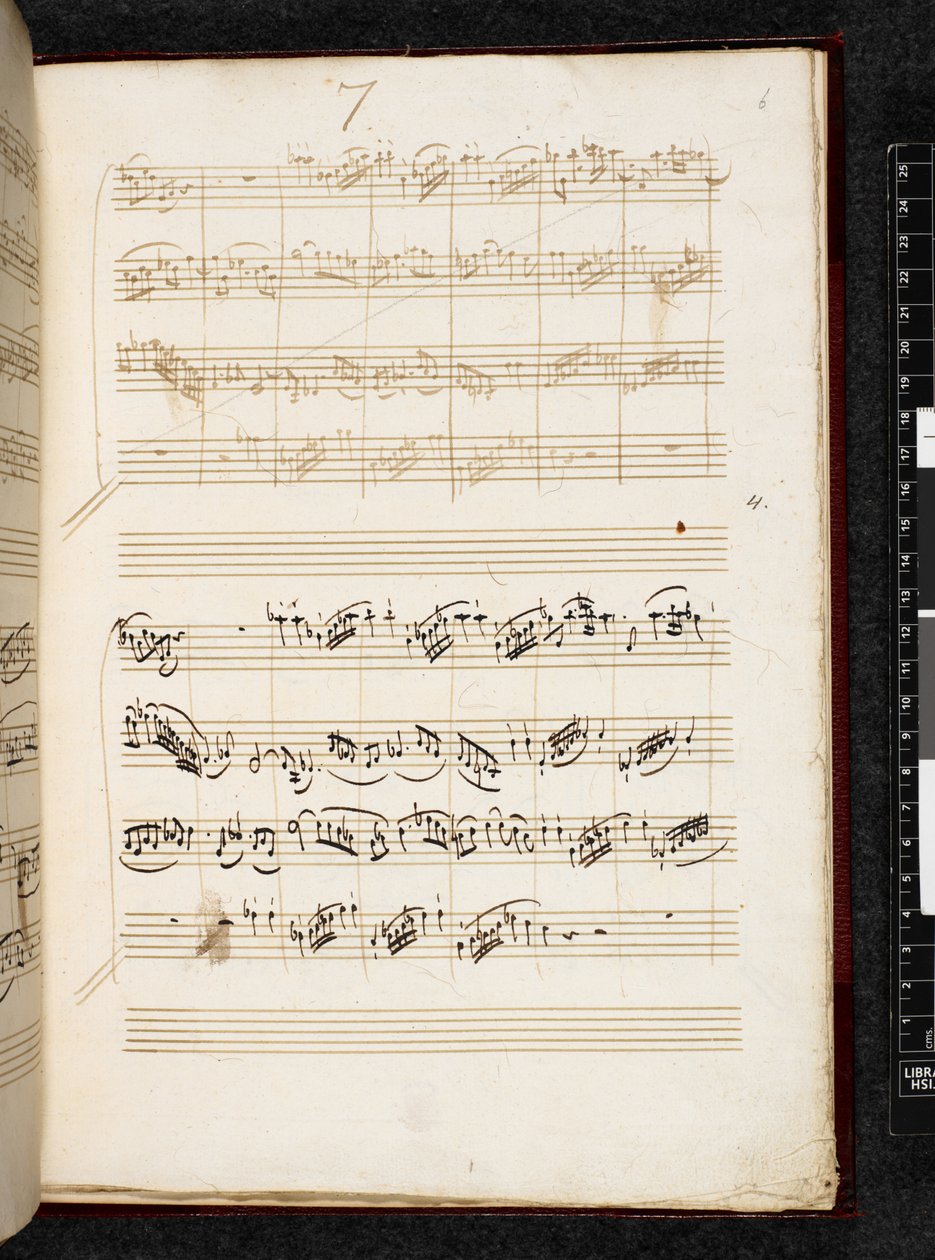 Adagio en Fuga in C klein, K. 546, Add. 28996, f.6r door Wolfgang Amadeus Mozart