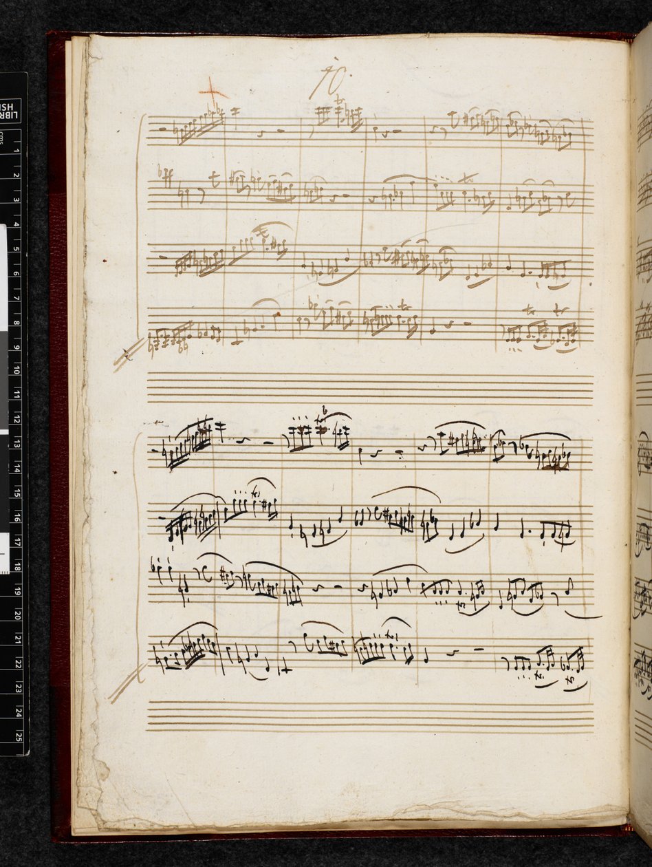 Adagio en Fuga in C klein, K. 546, Add. 28996, f.7v door Wolfgang Amadeus Mozart