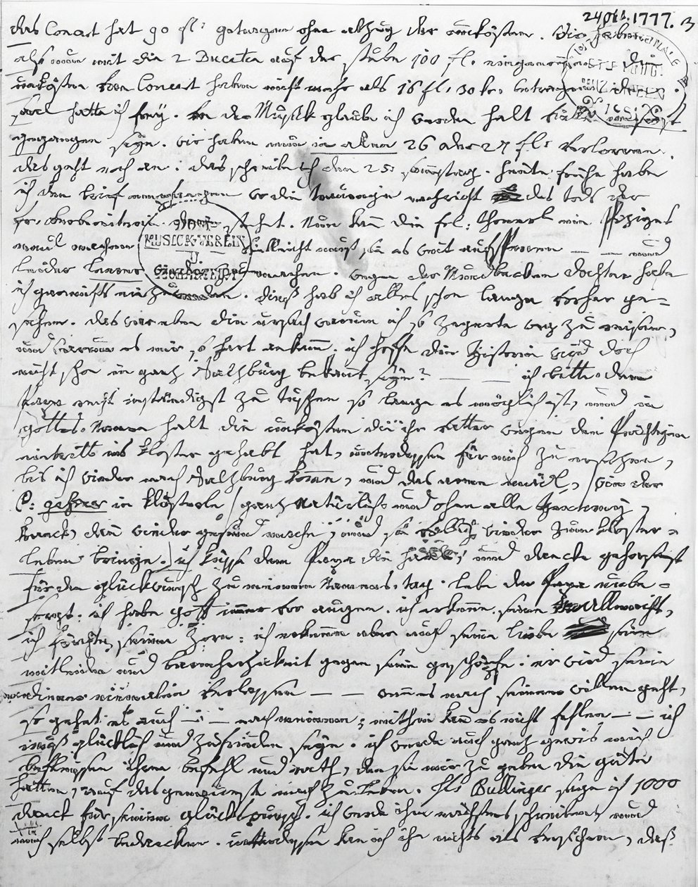 Brief van W. A. Mozart door Wolfgang Amadeus Mozart