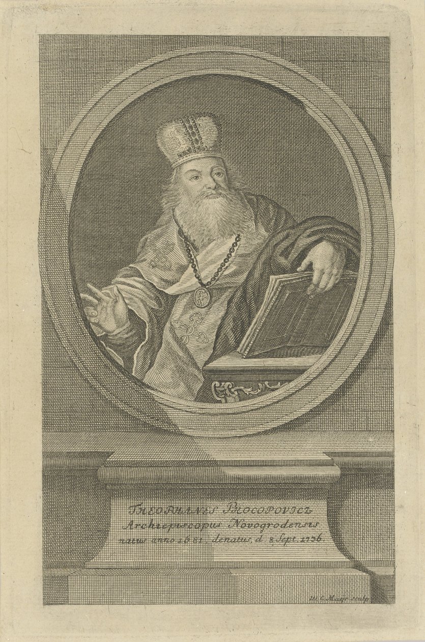 Portret van de dichter Theofan Prokopovich 1681-1736, ca. 1760 door Wolfgang Christoph Mayr