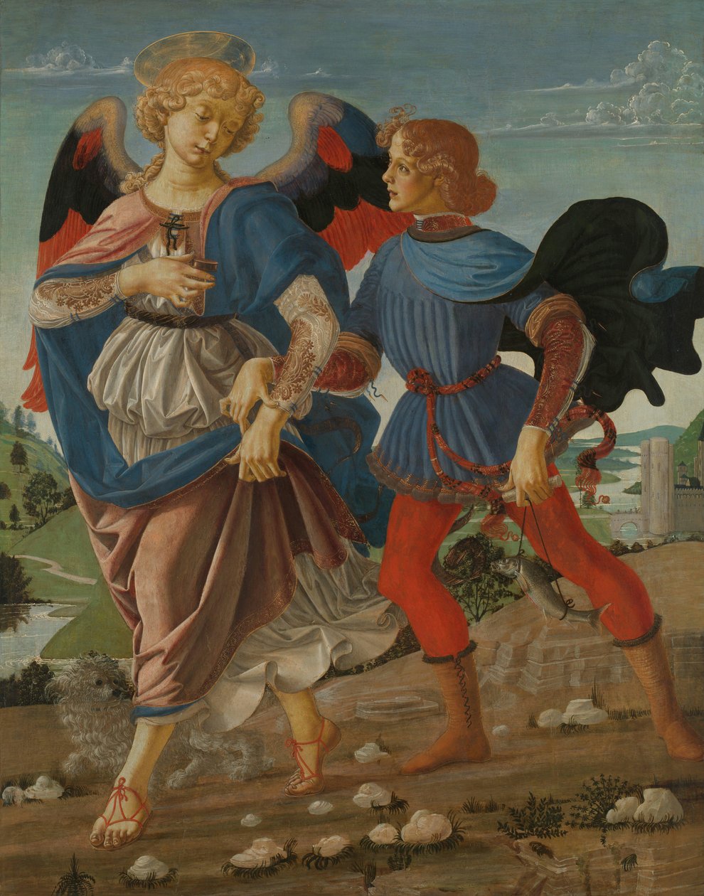 Tobias en de engel door Workshop of Andrea del Verrocchio