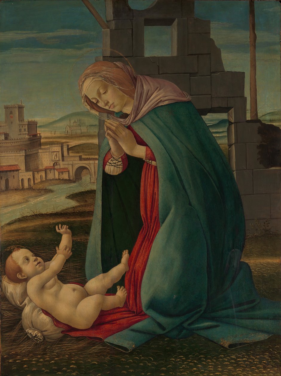De geboorte van Christus, laat 15e eeuw door Workshop of Botticelli