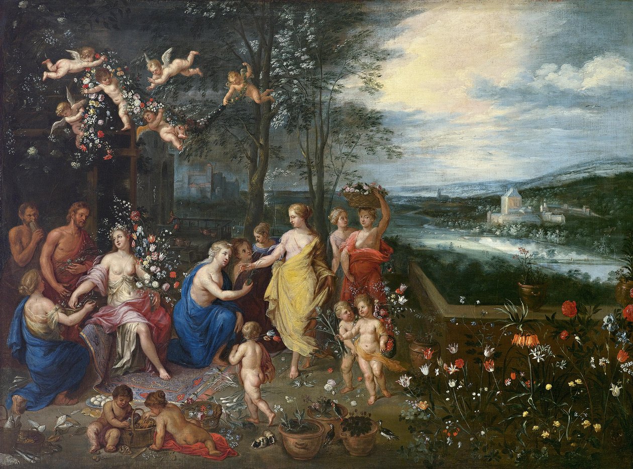 Allegorie op de lente door Workshop of Jan Brueghel the Elder