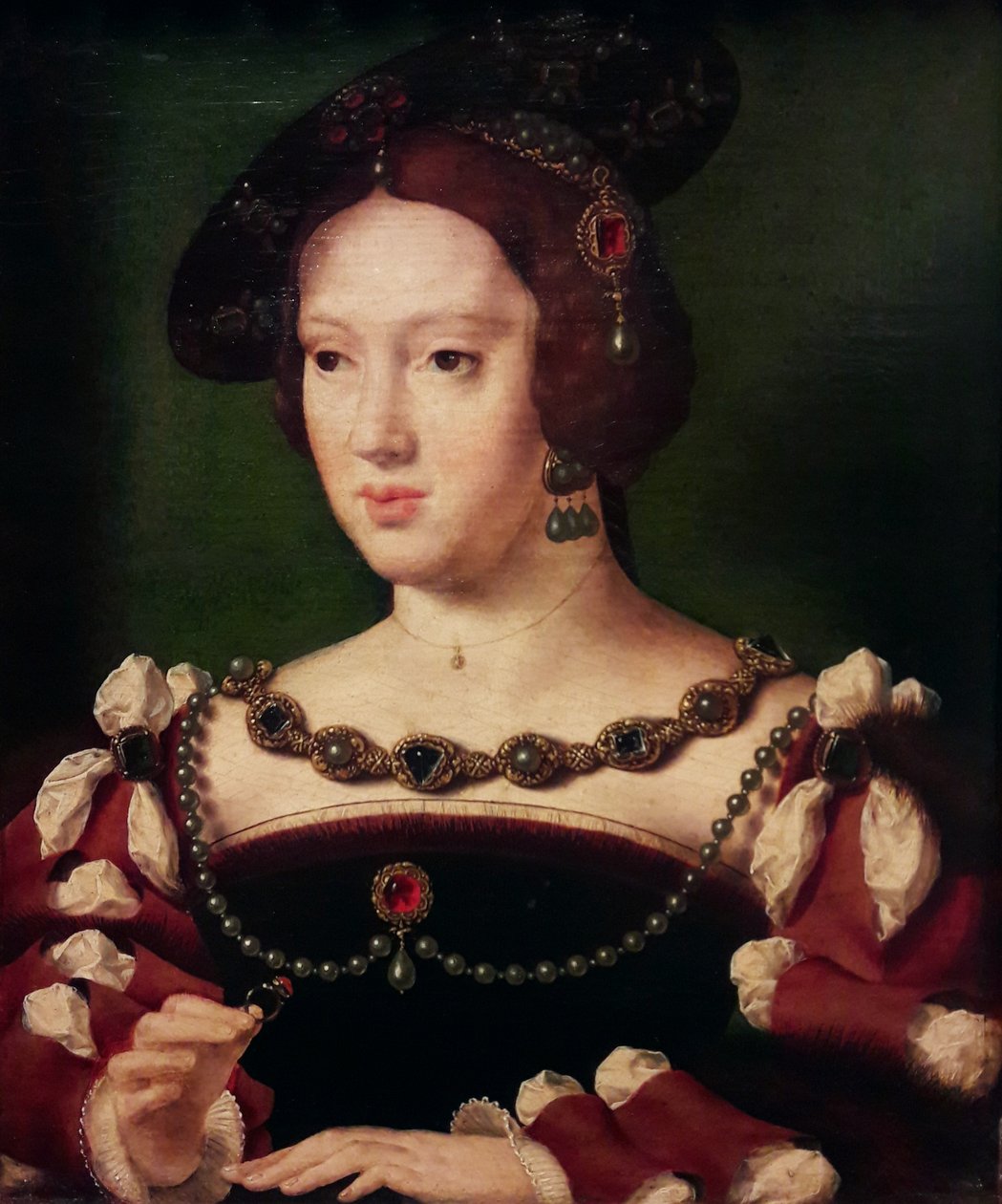 Portrait of Eleonora van Oostenrijk, koningin van Frankrijk (1498-1558) door Workshop of Joos van Cleve