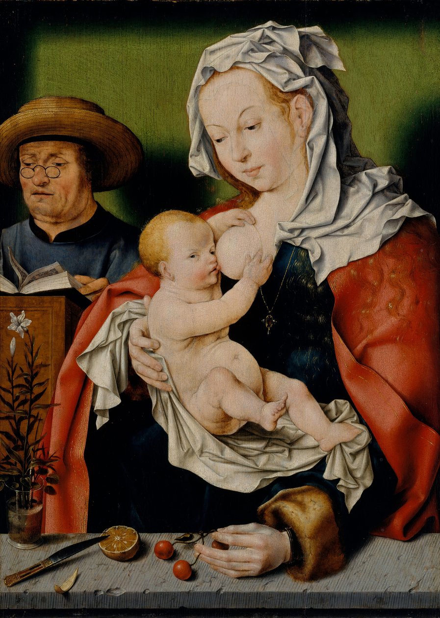 De Heilige Familie door Workshop of Joos van Cleve