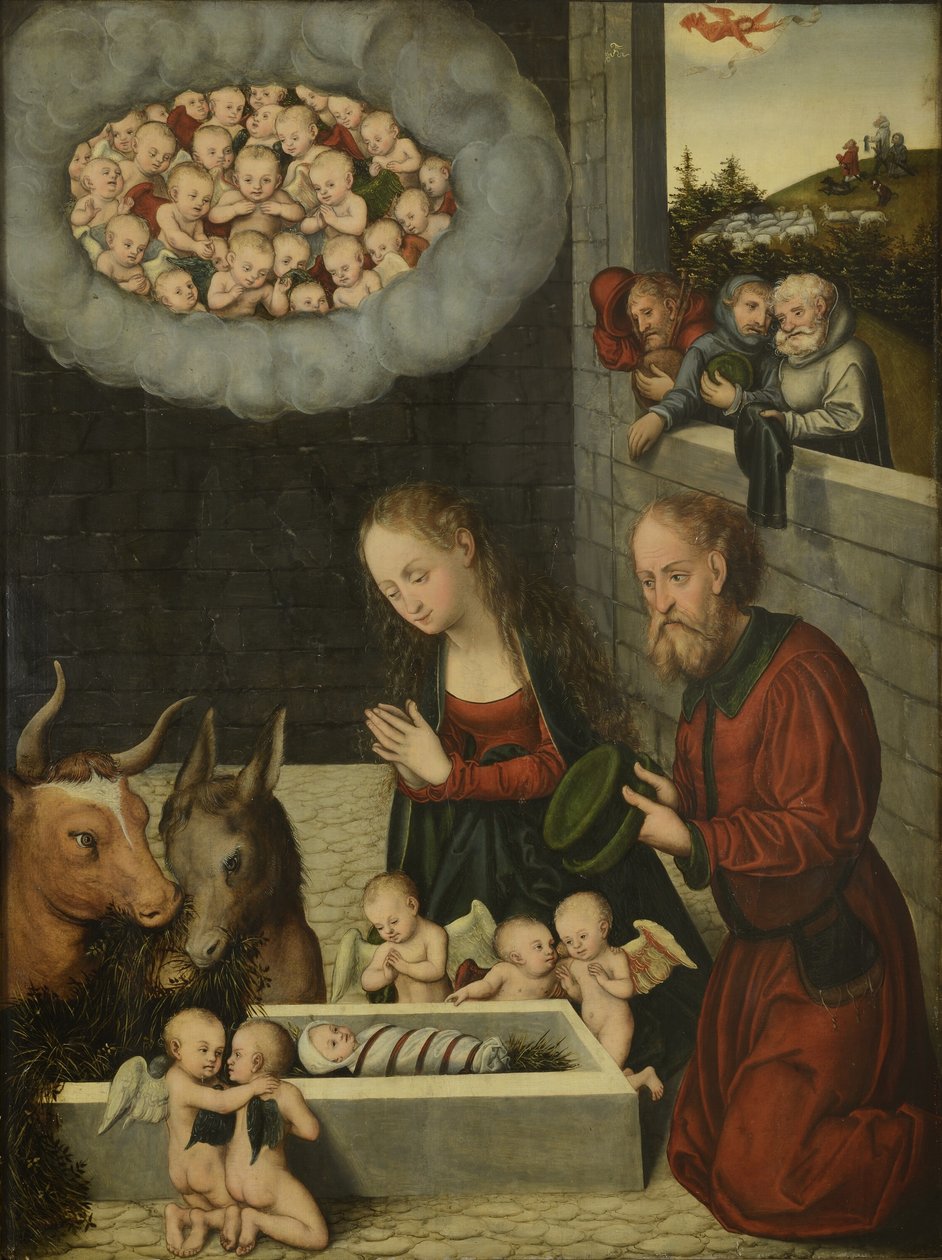 Duits: Anbetung des Kindes De aanbidding van de herders



























" door workshop of Lucas Cranach the Elder