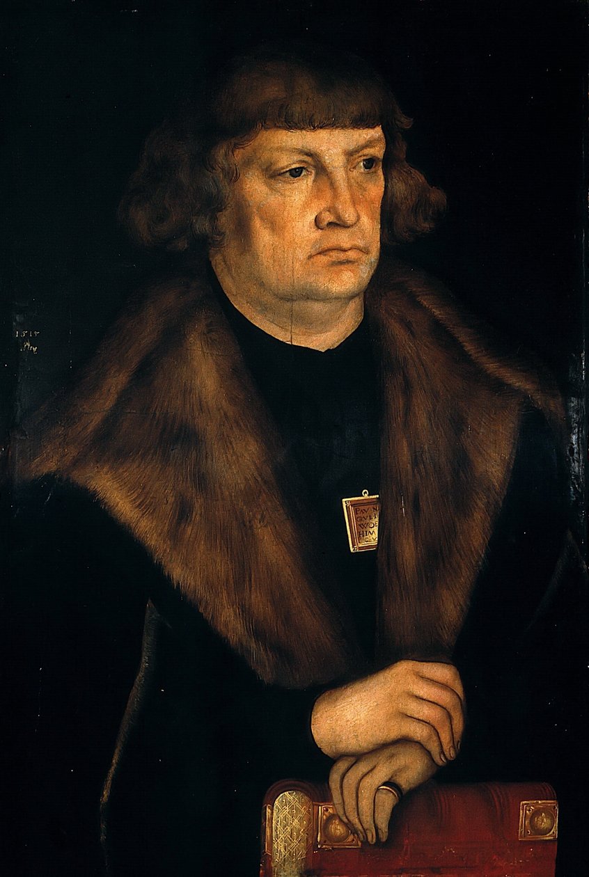 Duits: Bildnis eines Bürgermeisters von Weißenfels Portret van een burgemeester van Weißenfels door workshop of Lucas Cranach the Elder