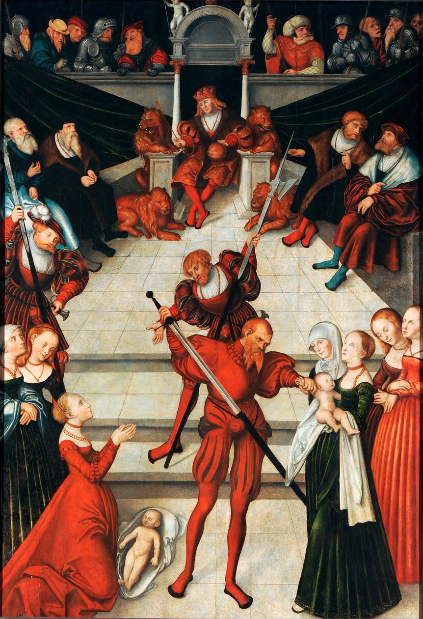 Duits: Het oordeel van Salomo Het oordeel van Salomo door workshop of Lucas Cranach the Elder