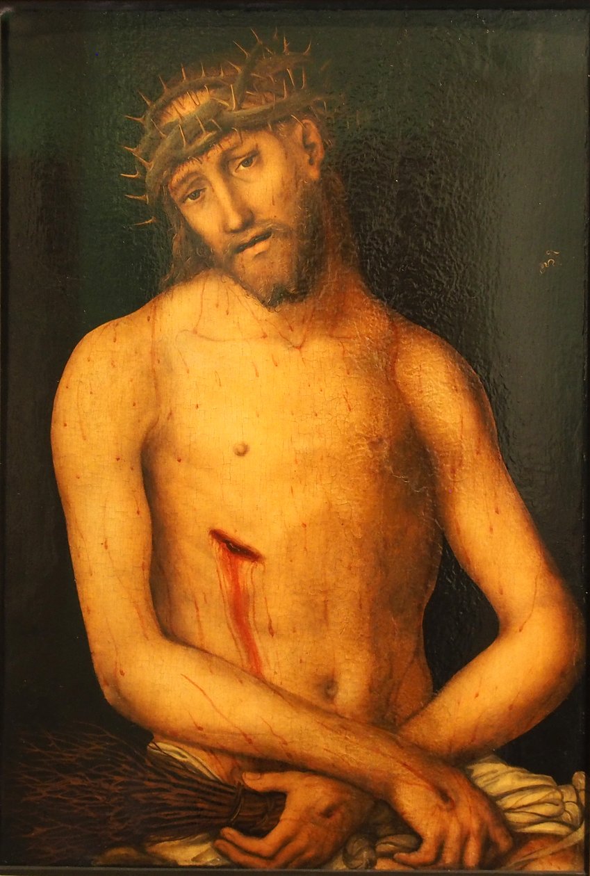 Duits: Der Schmerzensmann Christus als de Man van Smarten door workshop of Lucas Cranach the Elder