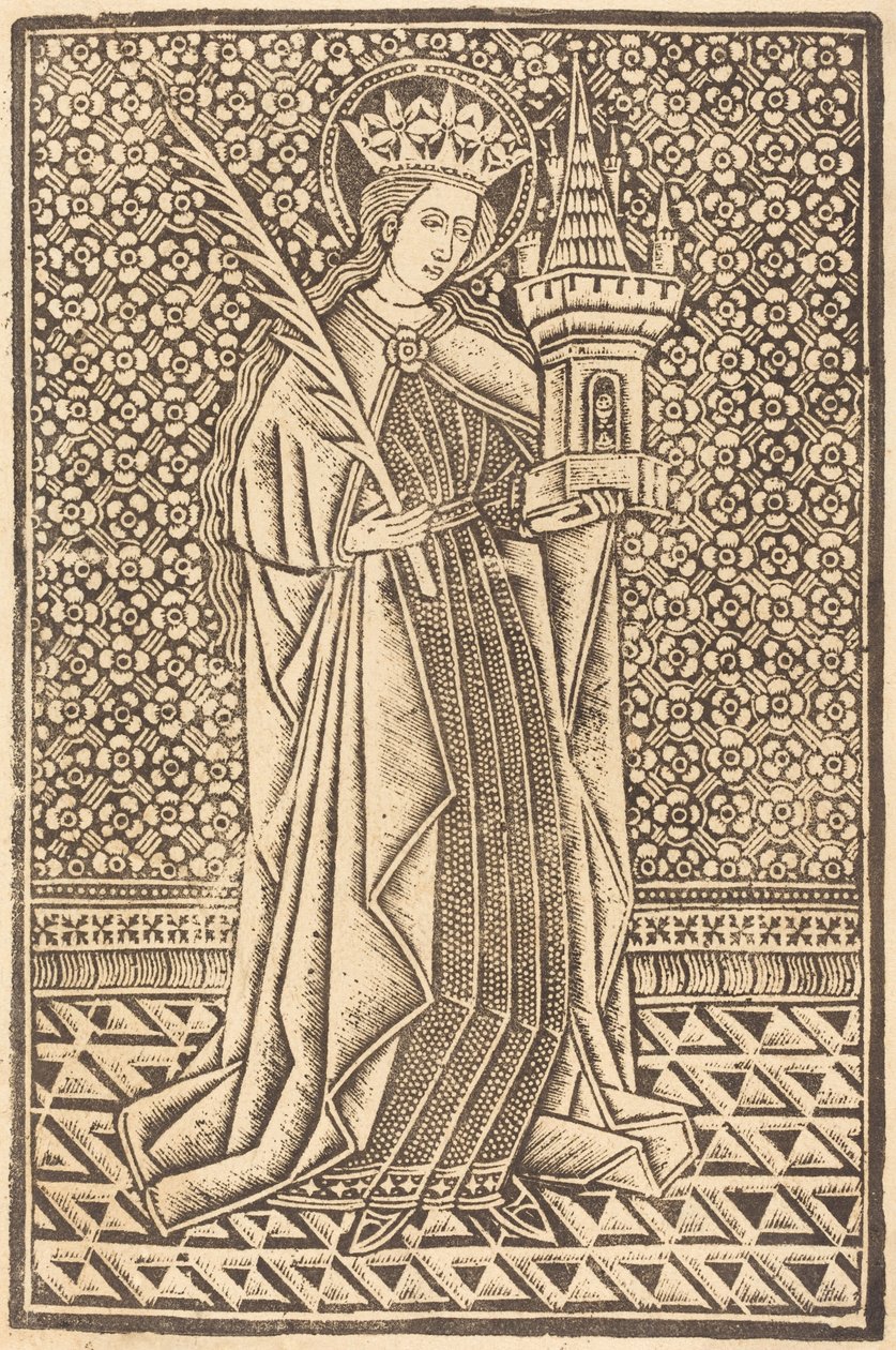 Sint Barbara door Workshop of Master of the Cologne Arms