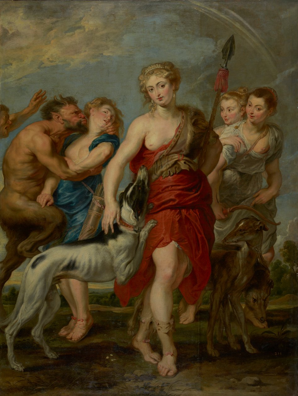 Diana en haar nimfen op de jacht door Workshop of Peter Paul Rubens