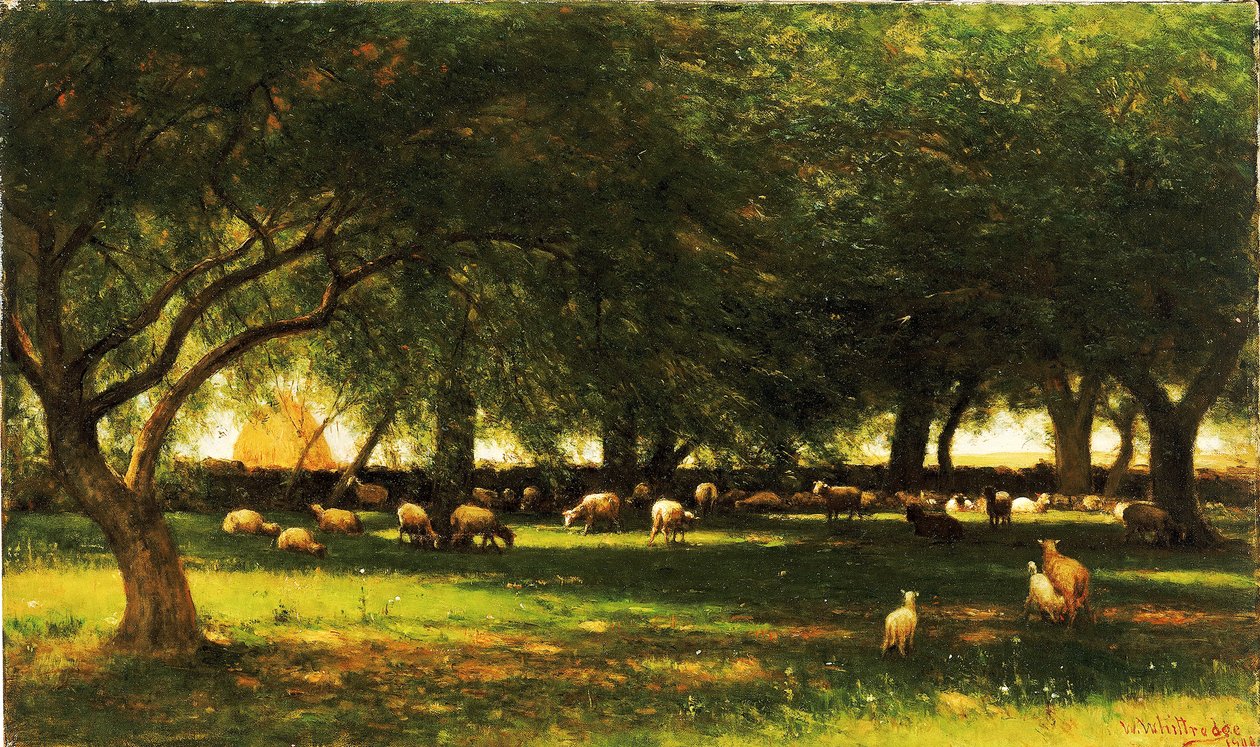 Middag in de boomgaard, 1900 door Worthington Whittredge