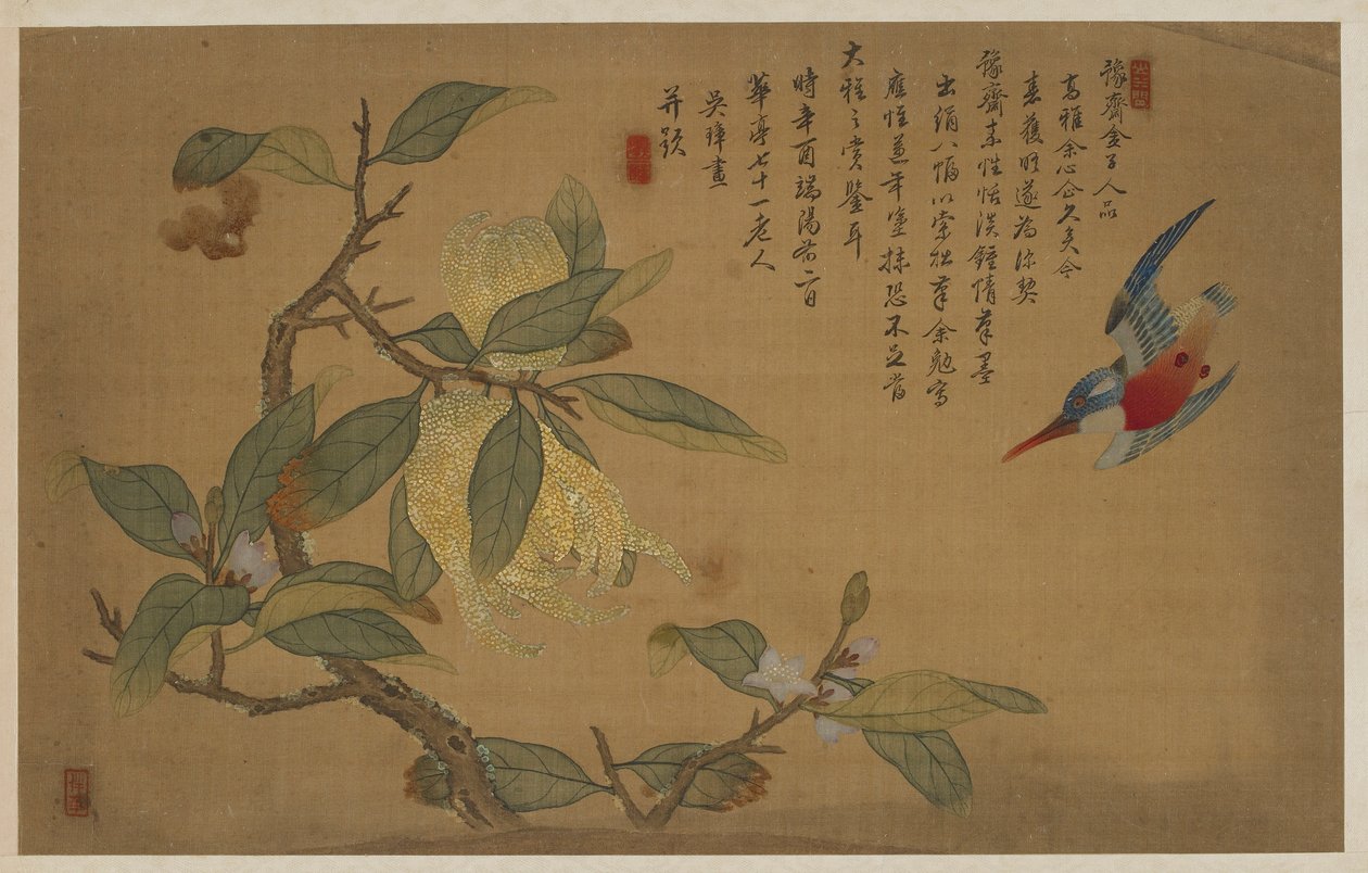 Vogel, Fruit en Bloemen door Wu Zhang