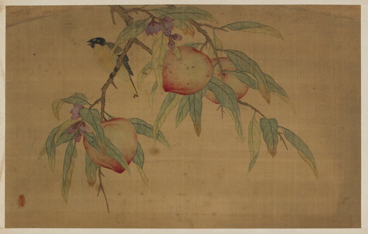 Vogel, fruit en bloemen door Wu Zhang