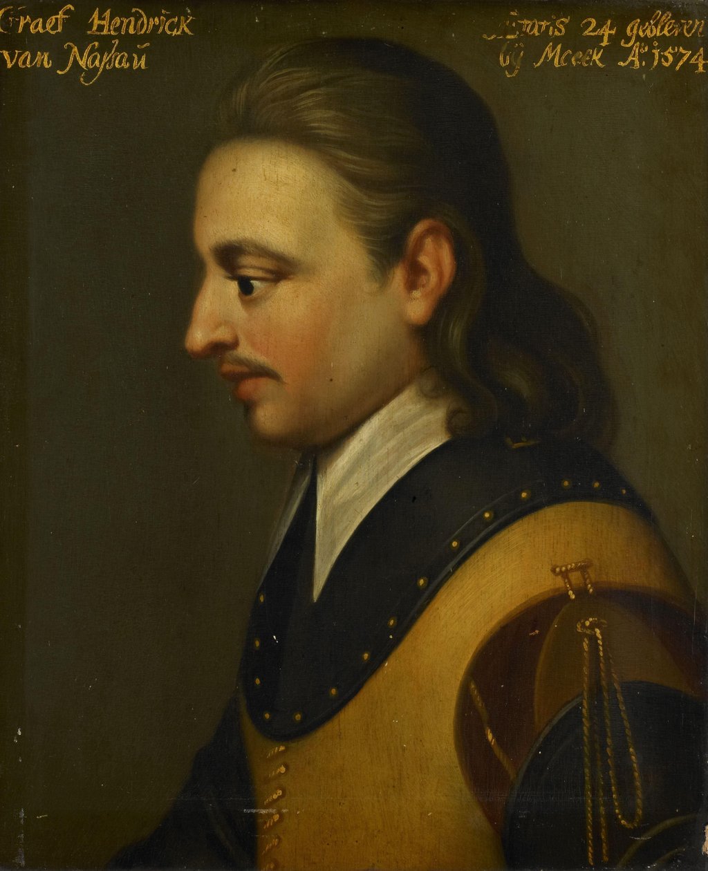Portret van Hendrik, Graaf van Nassau door Wybrand de Geest (I) (workshop of)