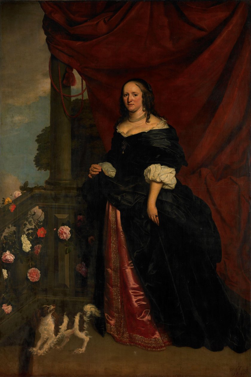 Portret van een vrouw, waarschijnlijk Sophia Anna van Pipenpoy (ca. 1618-70), gravin van Schellart door Wybrand de Geest (I)
