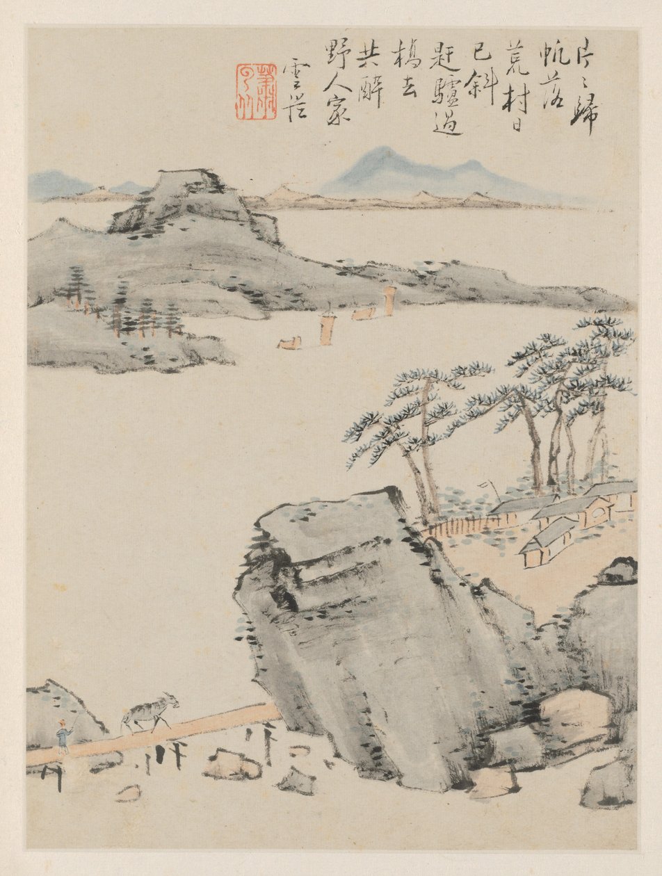 Album van Seizoenslandschappen, Blad C vorig blad 6, 1668 door Xiao Yuncong