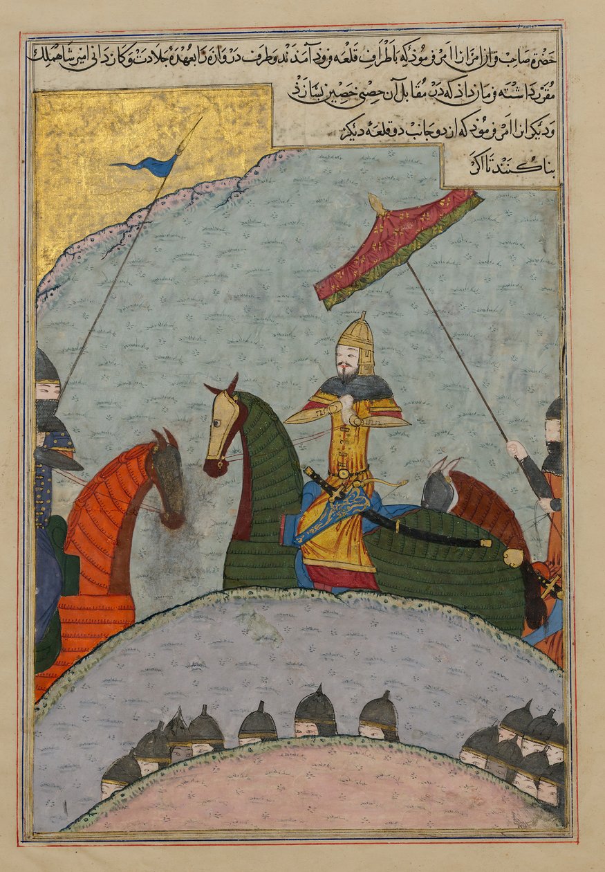 Timoer voor de Slag, Folio uit een Verspreide Kopie van de Zafarnama door Ya