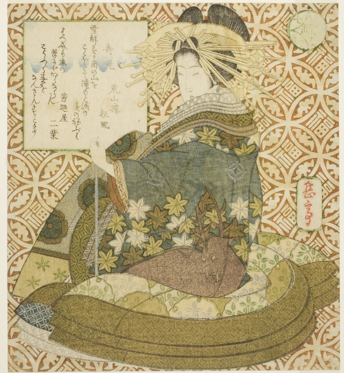 Jurojin, uit de serie "Een parodie op de zeven goden van het geluk (Mitate shichifukujin)" door Yashima Gakutei