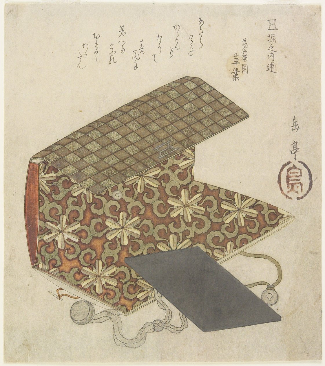 Patroonmap voor Horinouchi Circle, midden 19e eeuw door Yashima Gakutei