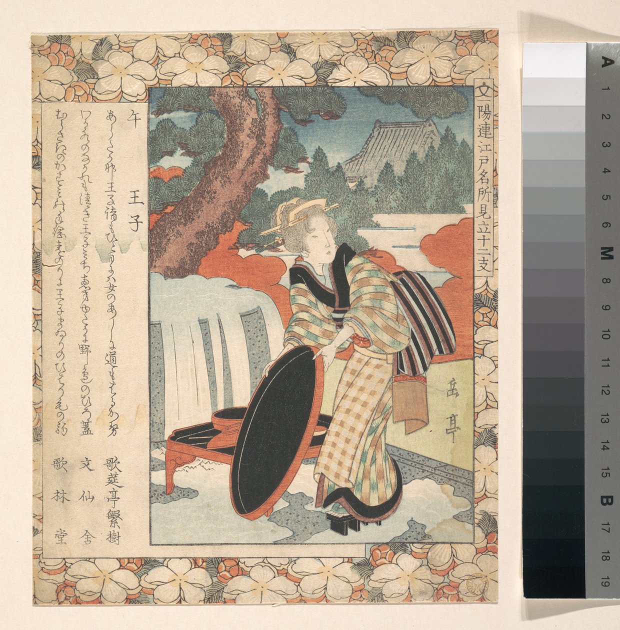 Prent door Yashima Gakutei
