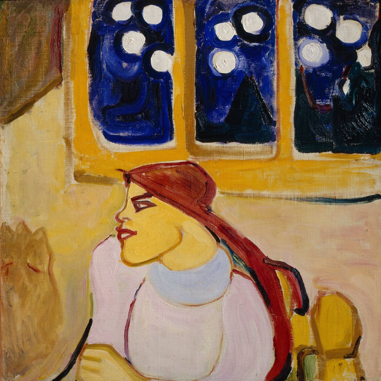 Vrouw in een hoofddoek Een Scandinavische prinses, 1910 door Yelena Genrichovna Guro