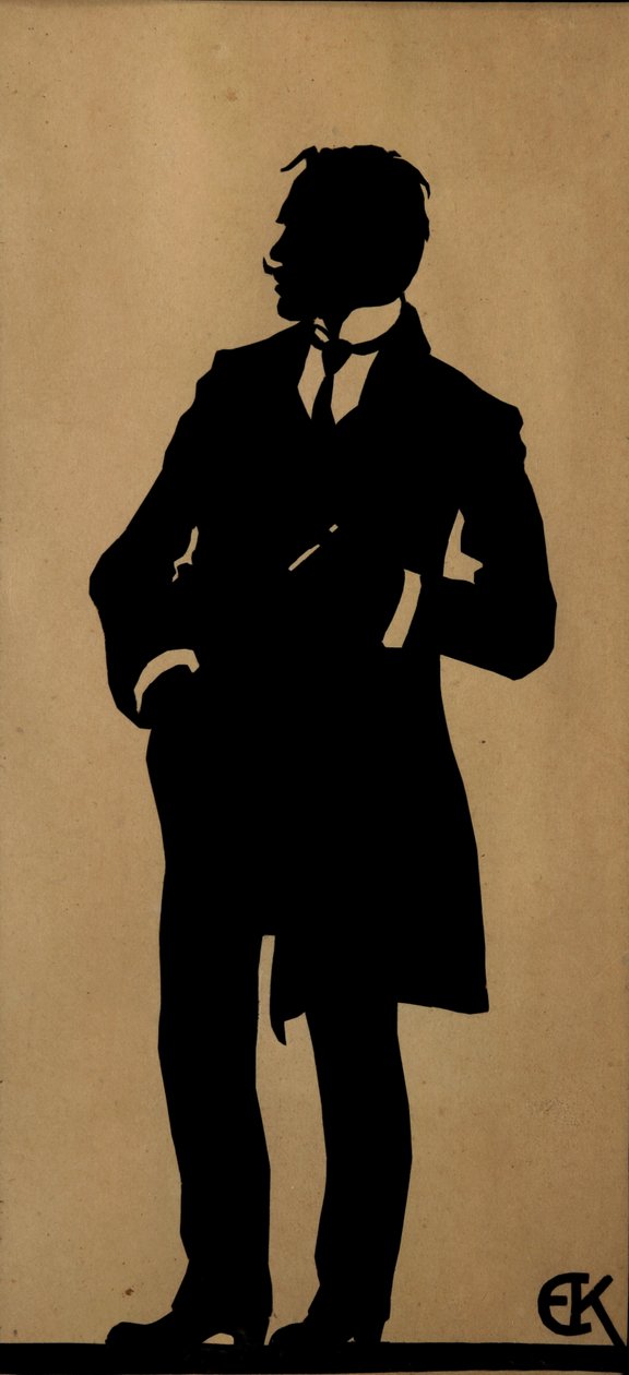 Portret van de dichter Jurgis Baltrusaitis 1873-1944, 1910s door Yelisaveta Sergeyevna Kruglikova